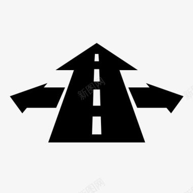 十字路口方向车道图标图标