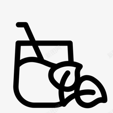 菠菜汁饮料玻璃杯图标图标