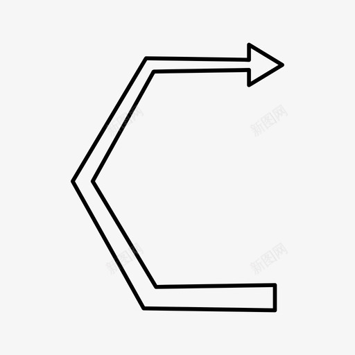 箭头方向下一个图标svg_新图网 https://ixintu.com 下一个 方向 箭头 粗尾