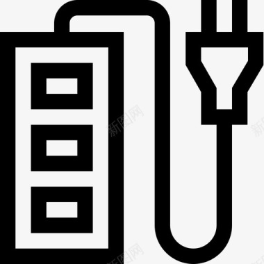 插座电工工具和元件4线性图标图标