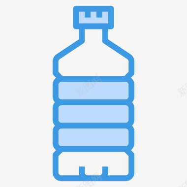 水瓶瓶子和容器5蓝色图标图标