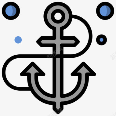 锚海盗18线性颜色图标图标