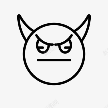 恶魔愤怒表情符号图标图标