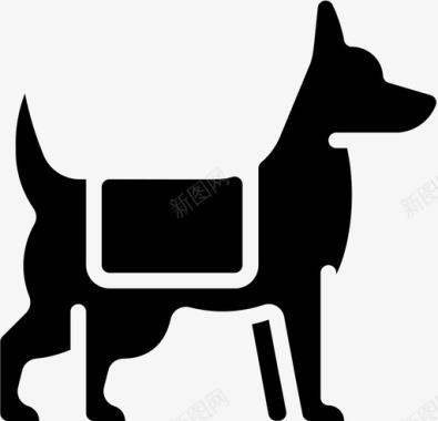 救援犬救援和响应填充图标图标