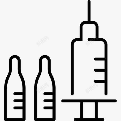 注射器医院注射剂图标svg_新图网 https://ixintu.com 医院 治疗 注射剂 注射器 液体 疫苗 针头