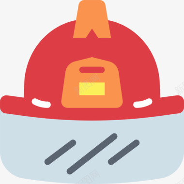 消防员头盔消防站扁平图标图标
