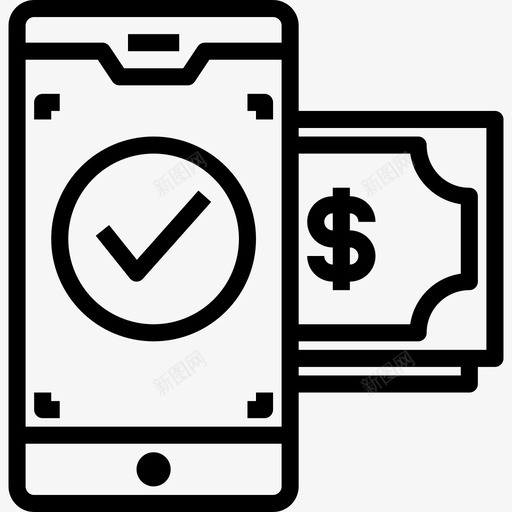 智能手机金融货币2线性图标svg_新图网 https://ixintu.com 手机 智能 线性 货币 金融
