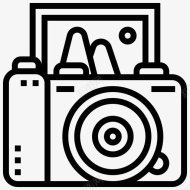 相机小工具22线性图标图标