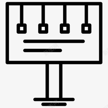 广告牌广告商业概念加粗线条集161图标图标