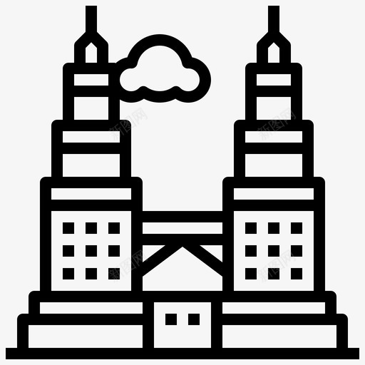 马石油大厦建筑建筑和城市图标svg_新图网 https://ixintu.com 世界地标轮廓 地标 建筑 建筑和城市 马石油大厦