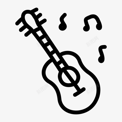 吉他原声和弦图标svg_新图网 https://ixintu.com 原声 吉他 和弦 拉稀 派对 音乐 音符