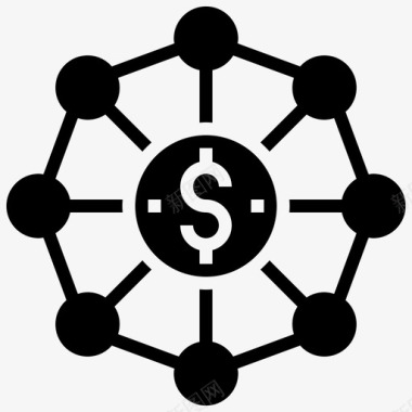 区块链加密数字图标图标