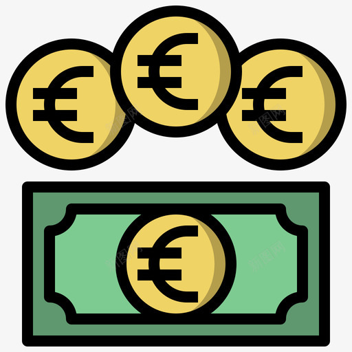 欧元货币109线性颜色图标svg_新图网 https://ixintu.com 欧元 线性 货币 颜色