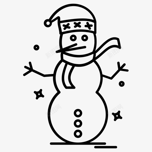 雪人圣诞节活动图标svg_新图网 https://ixintu.com 冬季 圣诞节 圣诞节常规系列65 活动 雪人