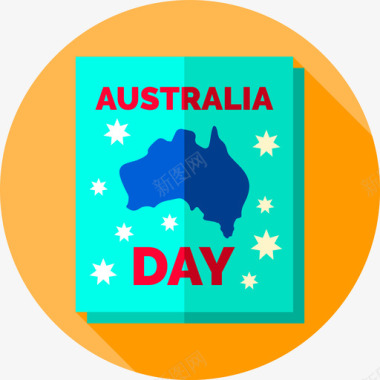 海报澳大利亚日平铺图标图标