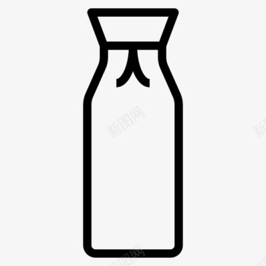 清酒瓶子和容器线性图标图标