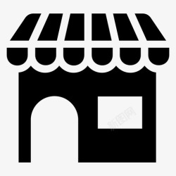房地产市场商店外部建筑咖啡馆商业建筑图标高清图片