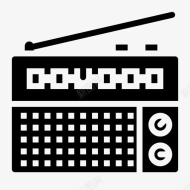 收音机复古13纯色图标图标