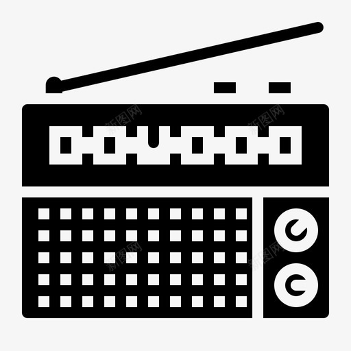 收音机复古13纯色图标svg_新图网 https://ixintu.com 复古13 收音机 纯色