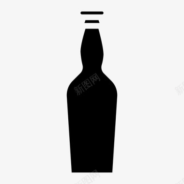 啤酒瓶瓶子和容器1装满图标图标