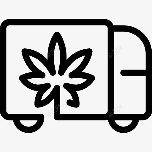 卡车大麻树叶图标svg_新图网 https://ixintu.com 卡车 大麻 大麻和医药 树叶 物流