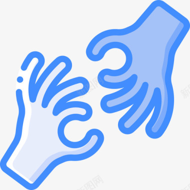 手语无障碍5蓝色图标图标