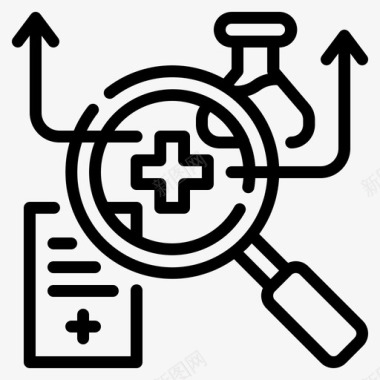 研究医学技术1线性图标图标