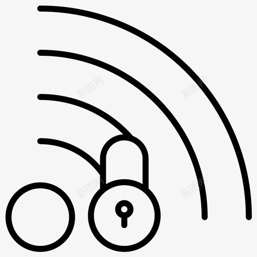 安全互联网安全wifi图标svg_新图网 https://ixintu.com wifi 互联网 安全 粗体 线条