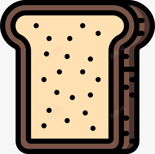 面包食品132线性颜色图标svg_新图网 https://ixintu.com 线性 面包 颜色 食品