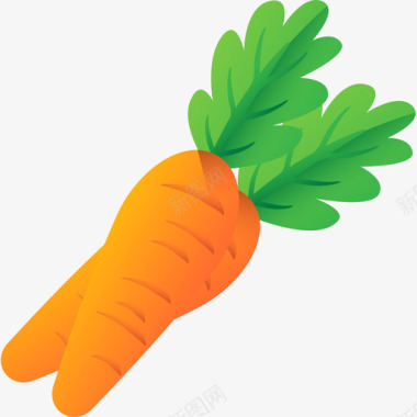 胡萝卜复活节12日彩色图标图标