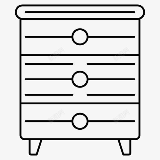 抽屉家具室内标细线集66图标svg_新图网 https://ixintu.com 图标 室内设计 家具 抽屉 细线