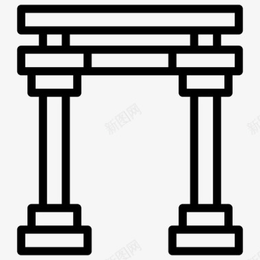 门建筑塔图标图标