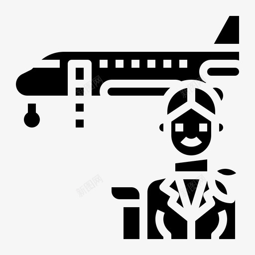 空姐128机场加油图标svg_新图网 https://ixintu.com 128机场 加油 空姐