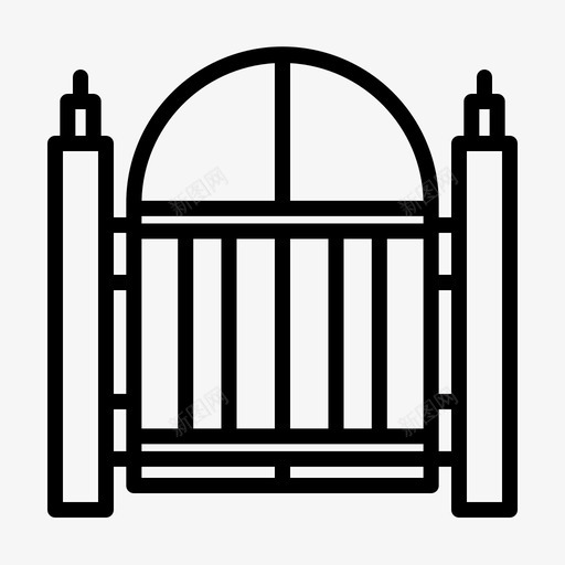 大门万圣节129直线图标svg_新图网 https://ixintu.com 万圣节 大门 直线