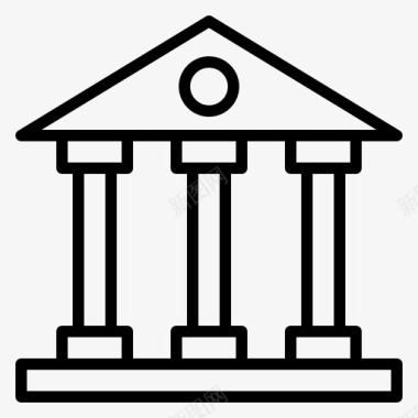 银行建筑专栏图标图标