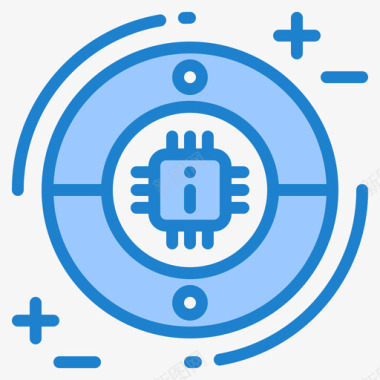 处理智能技术17蓝色图标图标