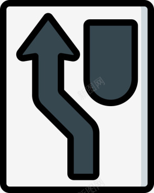 交换美国路标1线性颜色图标图标
