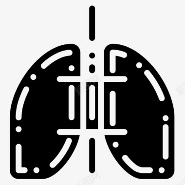 肺部医疗和医院2实心图标图标