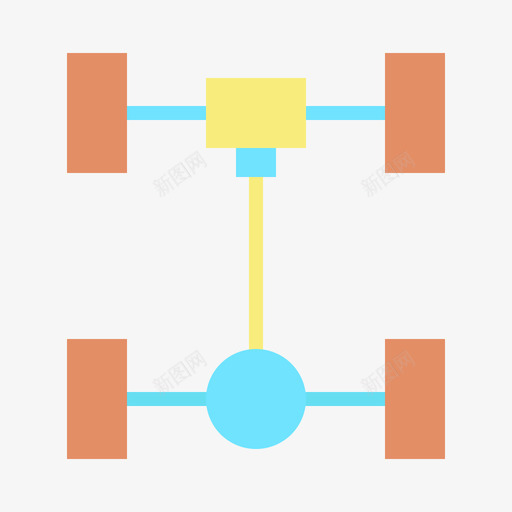 车轴车辆维修34扁平图标svg_新图网 https://ixintu.com 扁平 维修 车轴 车辆