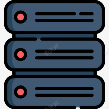 服务器电子54线性颜色图标图标