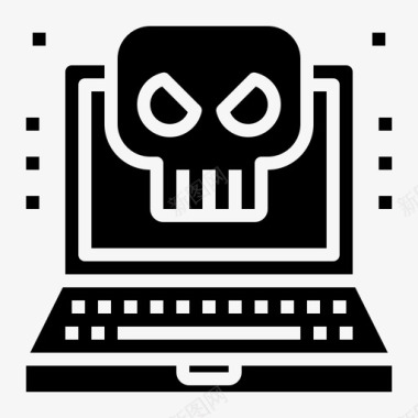 黑客电脑和笔记本电脑填充图标图标