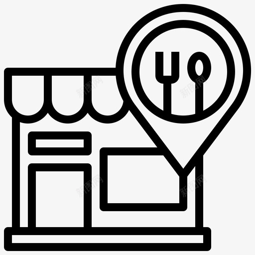 餐厅101号位置线性图标svg_新图网 https://ixintu.com 101号位置 线性 餐厅
