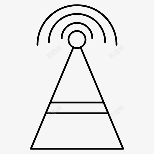红外通信媒体图标svg_新图网 https://ixintu.com 信号 媒体 红外 通信 通信细线组74