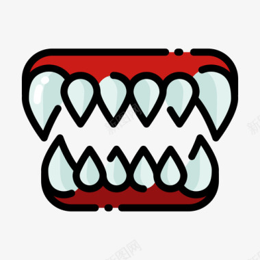 尖牙万圣节132线性颜色图标图标