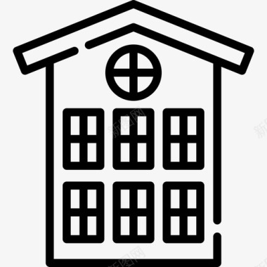 房屋房屋类型16线性图标图标