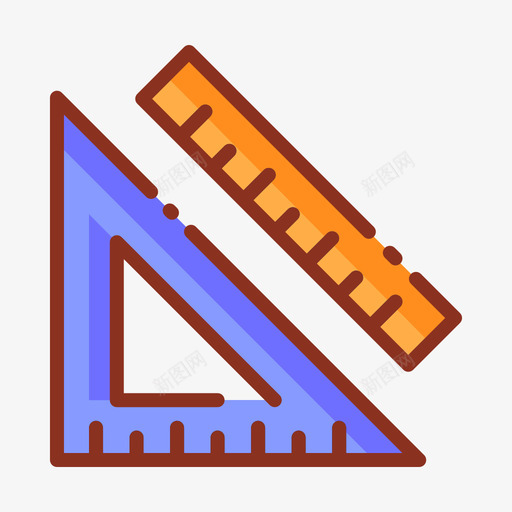 三角形建筑64线颜色图标svg_新图网 https://ixintu.com 三角形 建筑 颜色