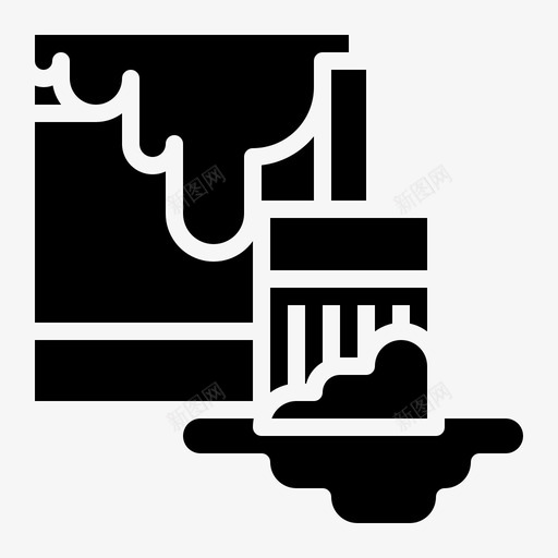 油漆刷子滴水图标svg_新图网 https://ixintu.com 刷子 建筑固体 油漆 滴水