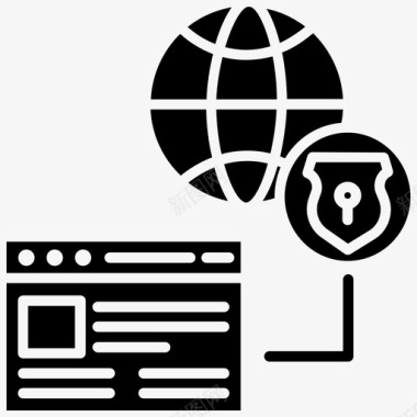 网络安全全球安全保护图标图标