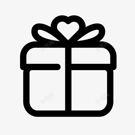 情人节礼物盒图标svg_新图网 https://ixintu.com 情人节礼物盒