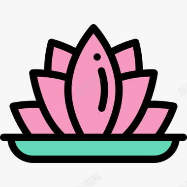 莲花印度25线形颜色图标图标